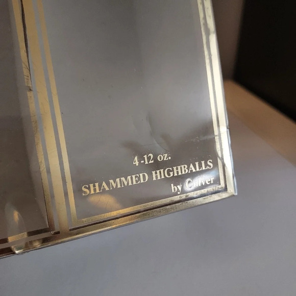 Vintage Frosted Culver 22kt Gold Holiday Yule Bear Shammed Highballs x 4 - Picture 2 of 12